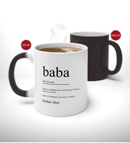 BK Gift Kişiye Özel Babalar Günü Hediyesi Baba Tasarımlı Sihirli Kupa Bardak-2 (Beyaz)