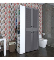 Kenzlife membran çamaşır-kurutma makinesi dolabı kapaklı fedyenka sol gribyz 180*090*60 mebran kapak suntalam gövde banyo arkalıksız (Beyaz)