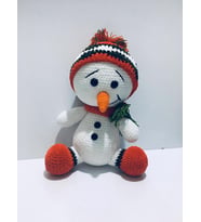 Mutlu Kardan Adam Amigurumi Organik Oyuncak