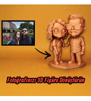 Kişiye Özel 3D Çift Figürü-Fotoğraftan Çift Figürü (Altın)