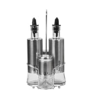 4’lü Set Paslanmaz Yağlık Sirkelik Tuzluk Çelik Yağdanlık 300 ml