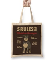 5 Rules For Miniature Schnauzer Funny Dog Bez Çanta Uzun Saplı