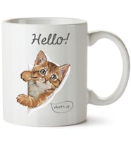 Kedi Baskılı Porselen Kupa Bardak