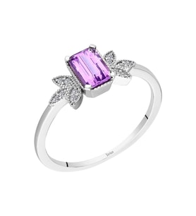 Pırlanta ve Lilac Ametist Taşlı Yüzük