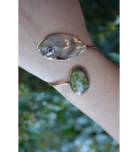 STONEAGE JEWELLERY Unakit Taşlı Tasarım Bileklik (Altın / Dore)