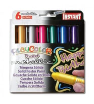 Instant Playcolor Pocket Metallic Solid Poster Paint (Jel Guaj Boya) 6 Metalik Renk 