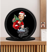 Kişiye Özel Karikatürlü Erkek Yeni Yıl - Noel Baba Ahşap Plak - Biblo