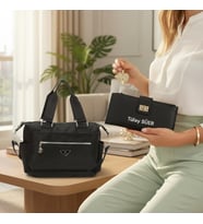 Givenza 🎁 Kişiye Özel Cüzdan & Kolye Hediyeli Şık Kadın Çanta Seti 🎁 (Y.Siyah)
