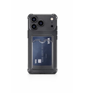 iPhone 17 Pro Kartlıklı Antişok Kılıf Füme