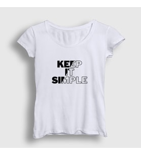 Presmono Kadın Beyaz Keep It Simple T-Shirt 510019tt (Beyaz)