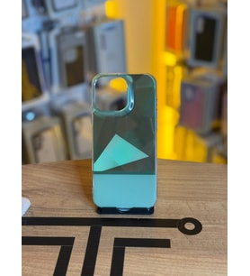 iPhone 16 Pro Max Uyumlu Kristal Görünümlü Geometrik Desenli Parlak Kılıf (Açık Yeşil)