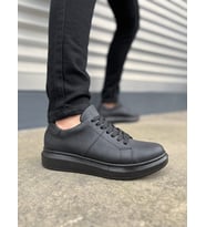 Boost Bağcıklı Deri Erkek Günlük Sneaker Ayakkabı - Siyah