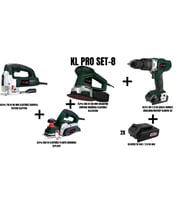 KLPro Set-8 (710W 80MM DEKUPAJ TESTERE+850W PLANYA+450W 150 MM EKSANTRİK ZIMPARA+DARBELİ MATKAP)
