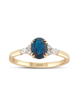 1.00 Karat London Blue Pırlanta Yüzük