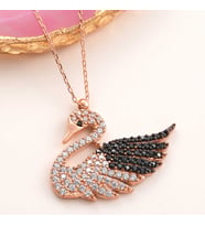 Aya Diamond Gümüş Rose Kutup Yıldızı Bayan Kolye