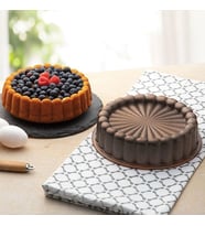 Karbon Çelik 22 cm Yuvarlak Dilimli Tart Turta Kek Kalıbı cin803khv