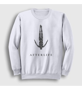Presmono Unisex Beyaz Logo Müzik Afterlife Sweatshirt 498313tt (Beyaz)