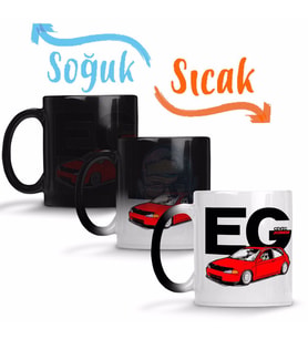 Honda Civic Eg Sihirli Kupa Bardak Porselen