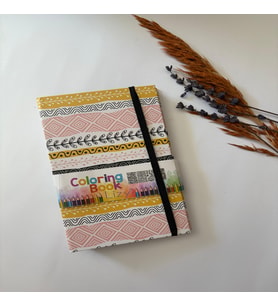 Adalinhome Atakids Lizy Kuru Boyalı Mandala Boyama Defteri  19 x 11 cm  40 Yaprak  12 Renk Kuru Boya (Çok Renkli-Sıyah)