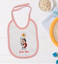 BK Kids Kişiye Özel Pembe Bebek Mama Önlüğü - Model 178