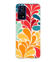 PrintiFy Oppo A55  ile Uyumlu 1mm Slim Fit Retro Renkler 5 Baskılı Şeffaf  Kılıf