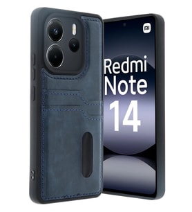 Redmi Note 14 4G Kılıf Sara Kartvizitli Deri Kılıf - Lacivert
