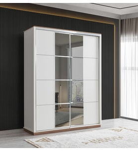 Efsane Sürgülü Aynalı Elbise Dolabı Gardırop 165x60x214