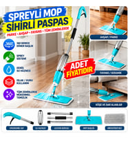 Döner Başlıklı Spreyli Mop Parke Ahşap Fayans Temizleyici Su Hazneli Sihirli Paspas(adet fiyatıdır)