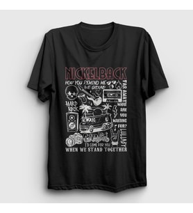 Presmono Unisex Siyah Hard Rock Nickelback T-Shirt 537910tt