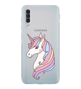 Samsung Galaxy A50   Kamera Korumalı  Kapak Unicorn Tasarımlı  Şeffaf Kılıf