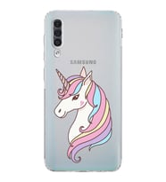 Samsung Galaxy A50   Kamera Korumalı  Kapak Unicorn Tasarımlı  Şeffaf Kılıf