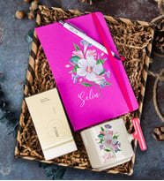 eJOYA Kişiye Özel Defter Kalem & Latte Kupa & Bargello 384 Kadın Parfüm Hediye Kutusu 112639