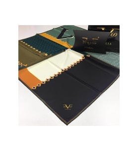 Etnik Desen Black Seri Twill Eşarp Eşarp Askısı ile Birlikte 90x90 cm Siyah Beya