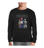Fortnite - Maps Siyah Çocuk Sweatshirt