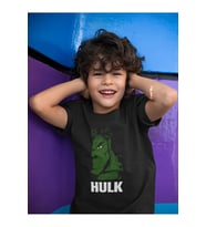 Tasarım Hulk Baskılı Unisex Avengers Film Çocuk Tişört (1-12 YAŞ)