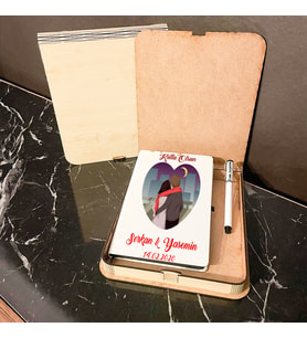 En Güzel Sevgili Hediyesi Ahşap Kutulu Defter Kalem Set 005