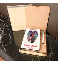 En Güzel Sevgili Hediyesi Ahşap Kutulu Defter Kalem Set 005