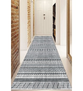 Dijital Baskılı Kaymaz Taban Yıkanabilir Modern Yolluk Ve Koridor Halısı NDU-HT-929 (Gri)