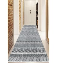 Dijital Baskılı Kaymaz Taban Yıkanabilir Modern Yolluk Ve Koridor Halısı NDU-HT-929 (Gri)