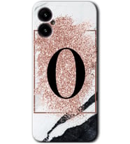 Omix X5 Kılıf HD Desen Baskılı Arka Kapak - Pembe Mermer Desenli O Harfi