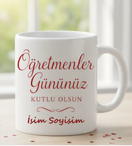 Öğretmenler Günü Hediyesi Kişiye Özel Beyaz Kupa Bardak