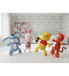 Eeyore- Piglet- Winnie the pooh- Tigger Oyuncak Arkadaşları Seti