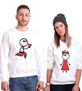 Tshirthane Aşk-I İtiraf Sevgili Kombinleri Sweatshirt Kombini (Tek Ürün Fiyatıdır.)
