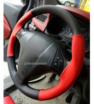 Fiat Linea Uyumlu Dikmeli Direksiyon Kılıfı Dikmeli 4prc Kırmızı-siyah