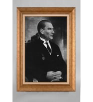 Altın Varaklı Paspartulu Çerçeveli Atatürk Tablo sd433