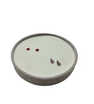Silindir Model Süet Kumaş 20/20 cm Batırmalı Küpe-Piercing Tablası (Desenli)