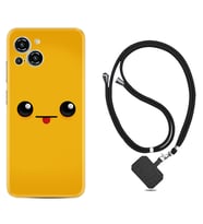 Reeder S23 Max Pro Kılıf Resimli Boyun Askılı İpli Desenli Silikon Series Yellow Sweet 1817