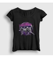 Presmono Kadın Siyah Band Steel Panther T-Shirt 375888tt