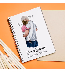 Babalar Günü Tasarımlı Defter Kişiye Özel