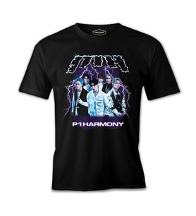 P1Harmony - P1H Storm Siyah Erkek Tshirt